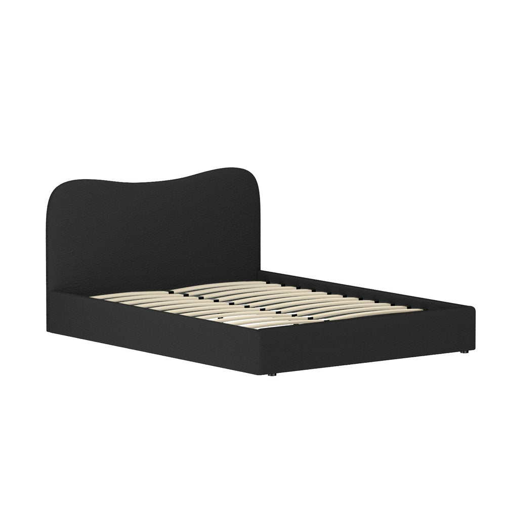 Dara Queen Bed Frame - Black Boucle