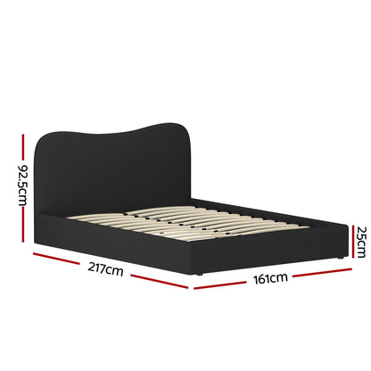 Dara Queen Bed Frame - Black Boucle