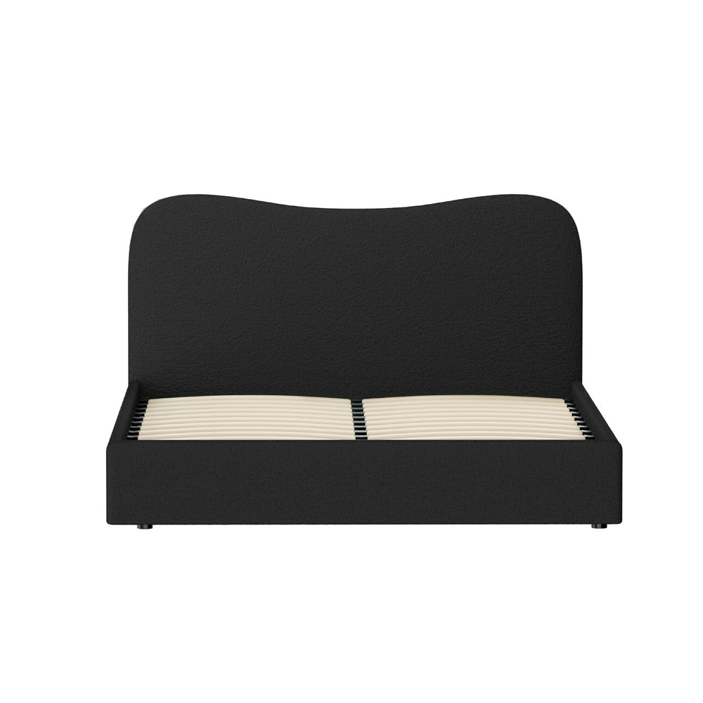 Dara Queen Bed Frame - Black Boucle
