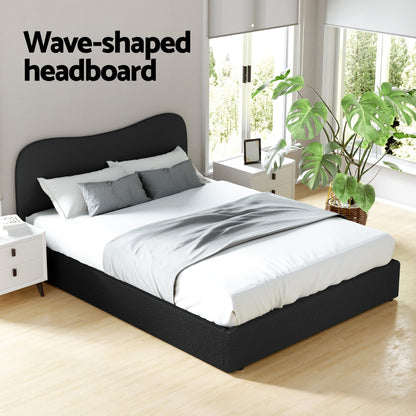 Dara Queen Bed Frame - Black Boucle