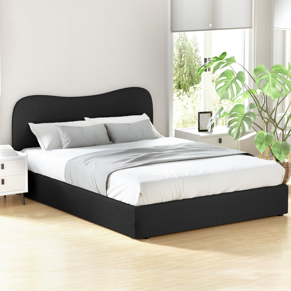 Dara Queen Bed Frame - Black Boucle
