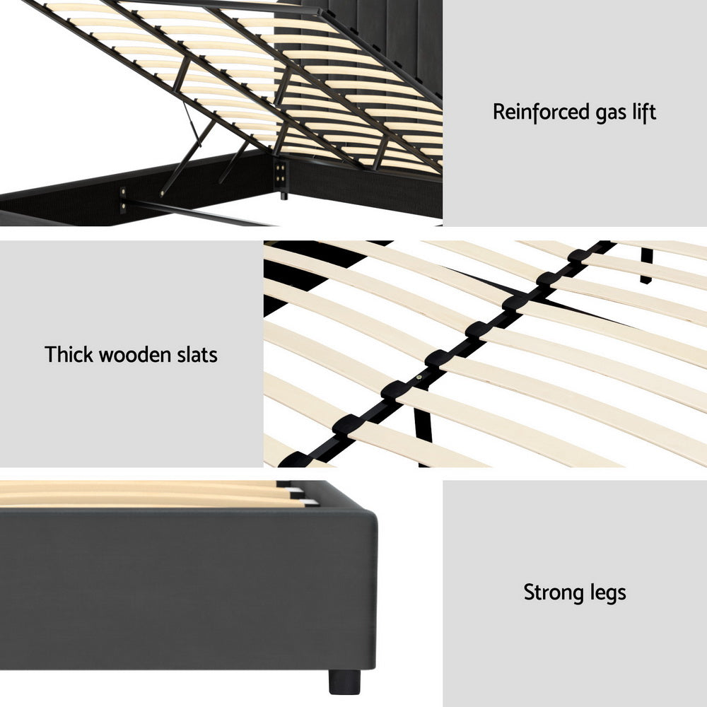 Fion King Bed Frame - Velvet Grey