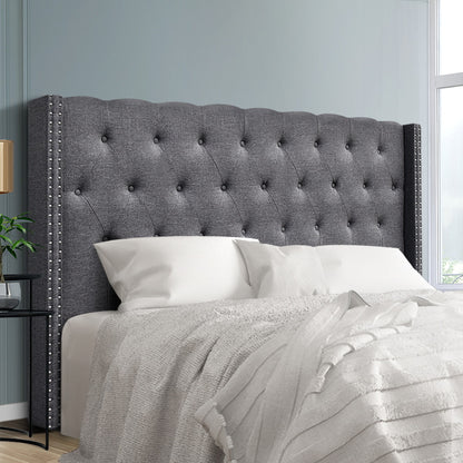 King Size | Luca Bed Headboard - Grey
