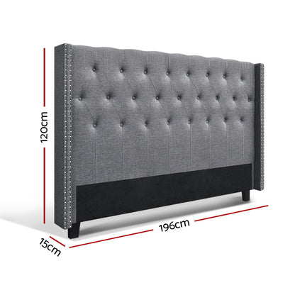King Size | Luca Bed Headboard - Grey