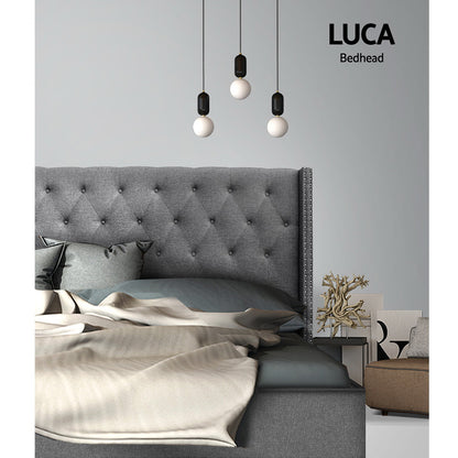 King Size | Luca Bed Headboard - Grey