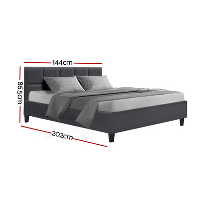 Tino Double Bed Frame - Charcoal