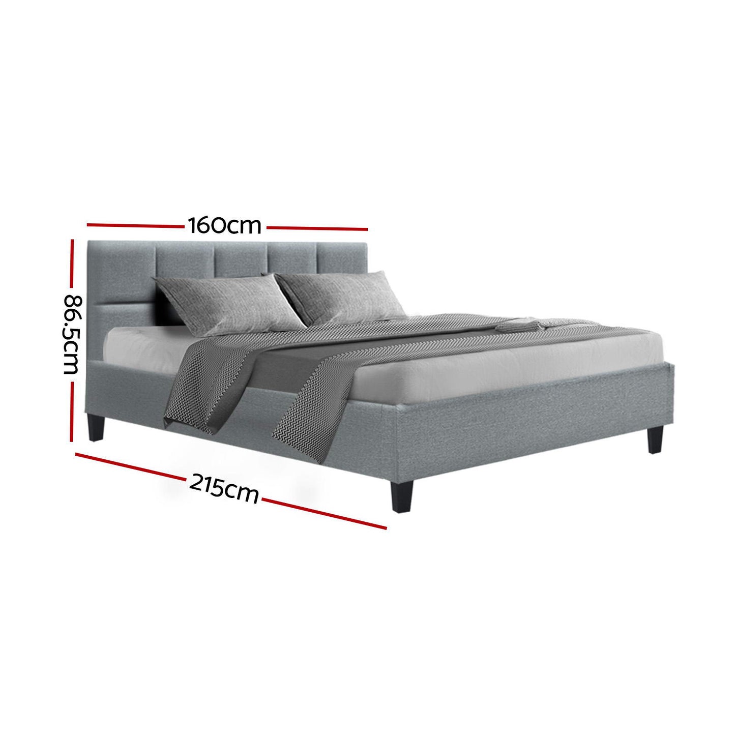 Tino Queen Bed Frame - Grey