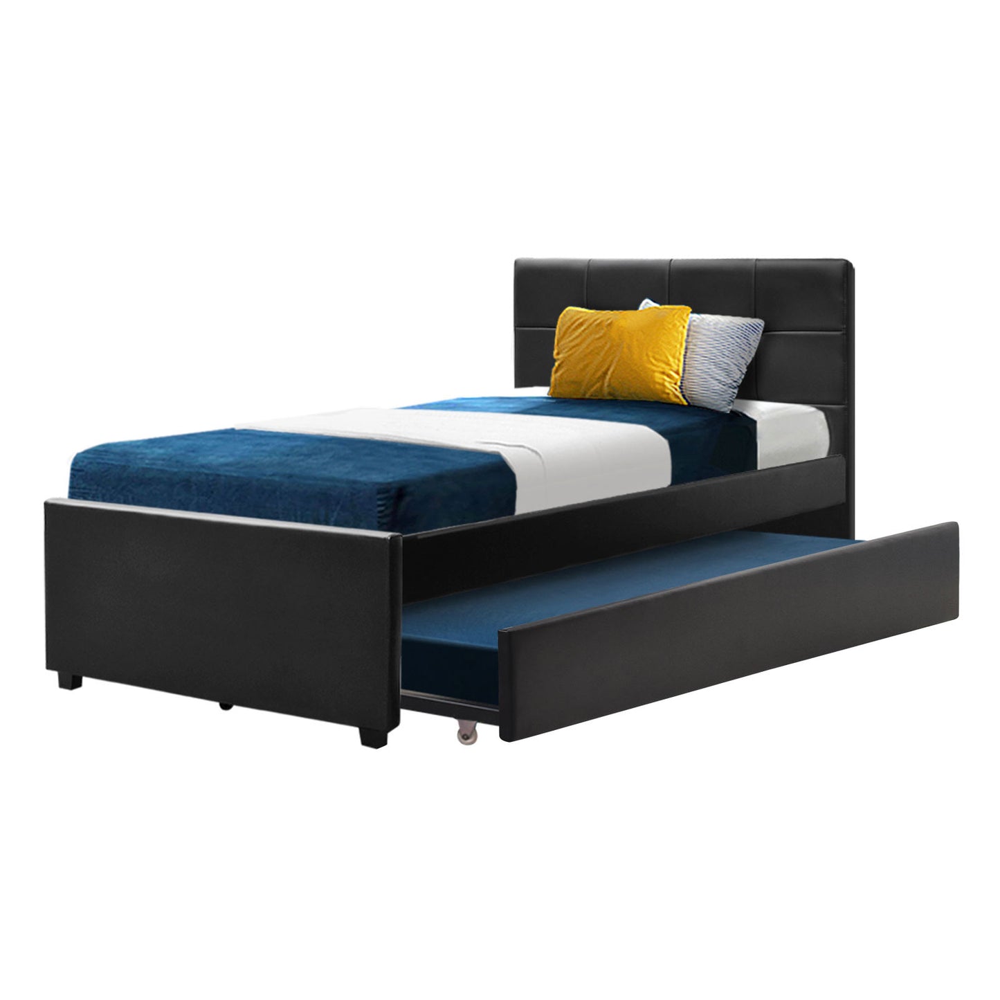 Fripp King Single Trundle Daybed Bed Frame - Black