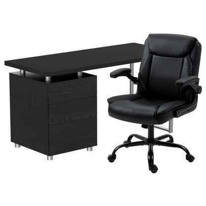 Computer Desk & Executive Office Chair Set - Black
