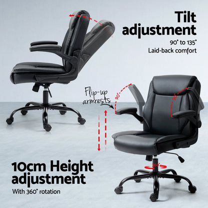 Computer Desk & Executive Office Chair Set - Black