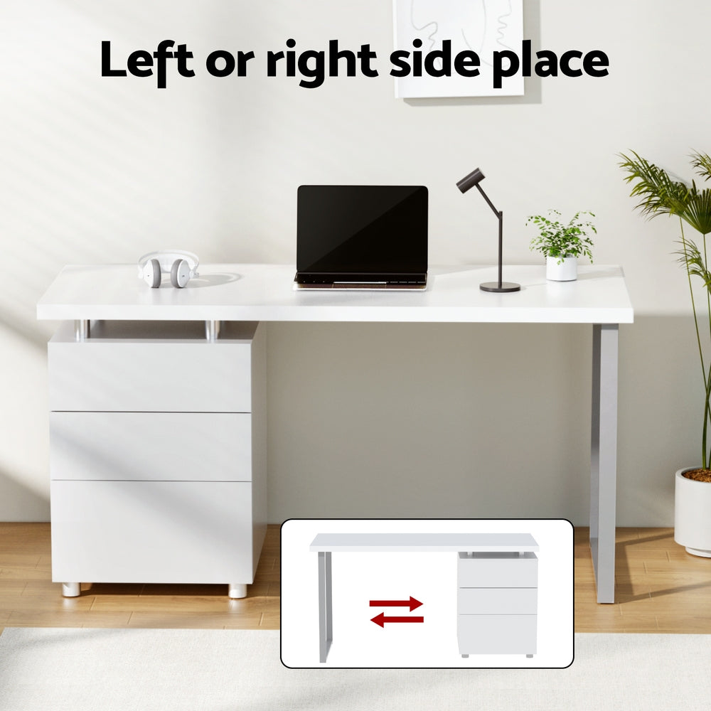 Computer Desk & Executive Office Chair Set - White