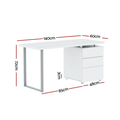 Computer Desk Drawer 140CM - White