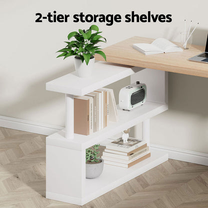 Computer Desk Bookshelf 140CM - Oak