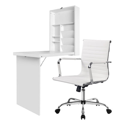 Computer Desk Office Chair Set - White