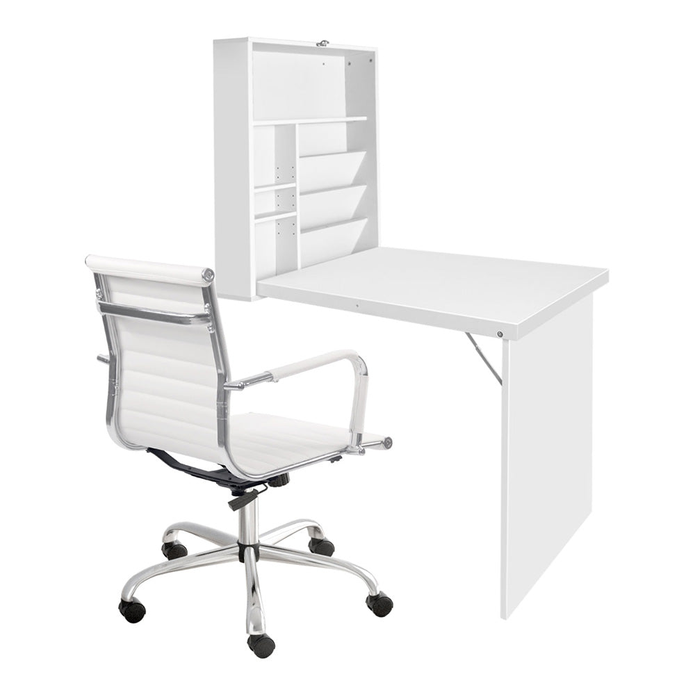 Computer Desk Office Chair Set - White