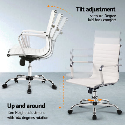 Computer Desk Office Chair Set - White
