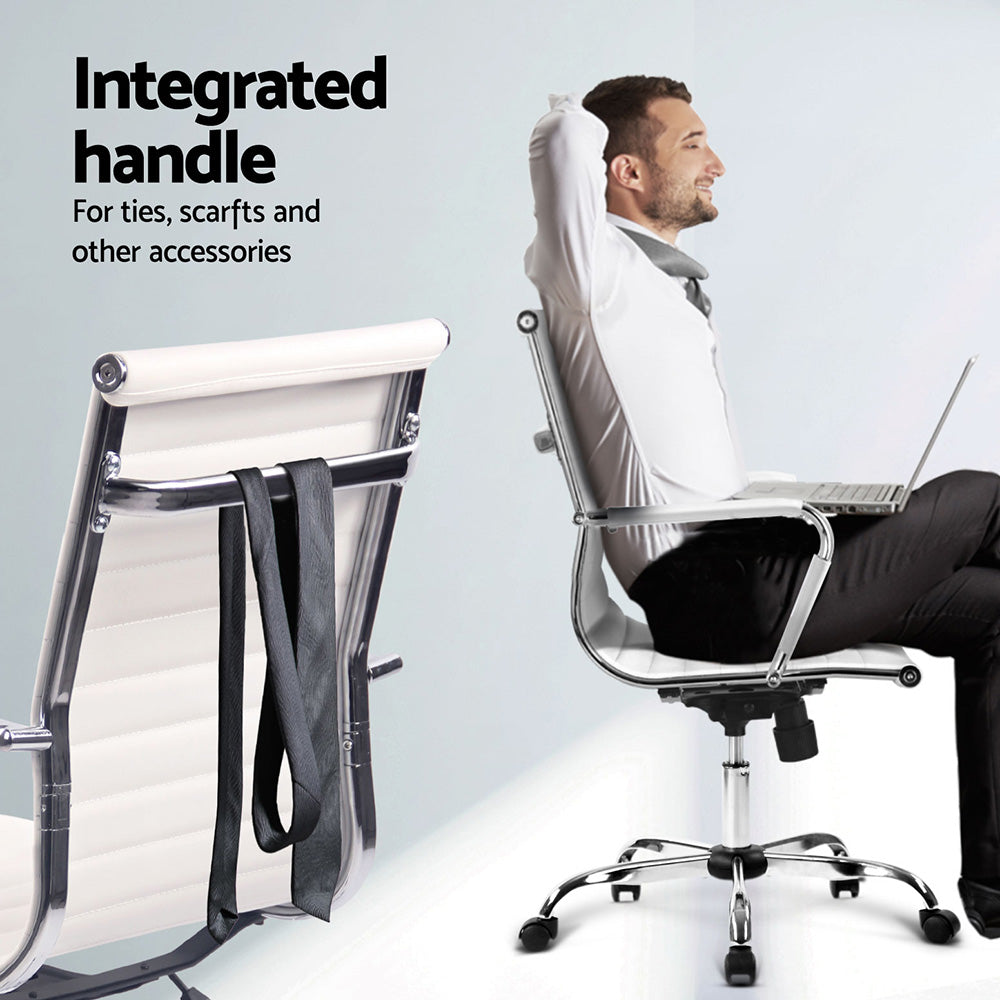 Computer Desk Office Chair Set - White