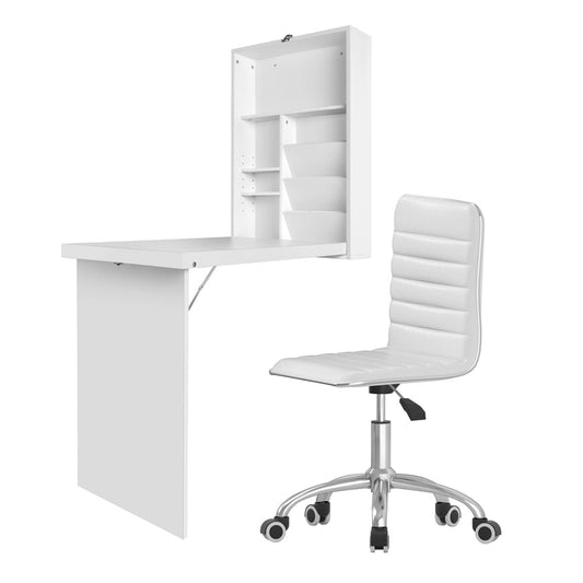 Computer Desk Office Chair Set - White