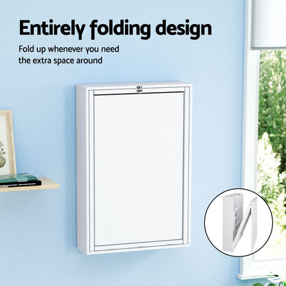 Computer Desk Bookshelf Wall Mount - White