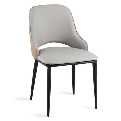 Hollow Dining Chair - Leather Grey