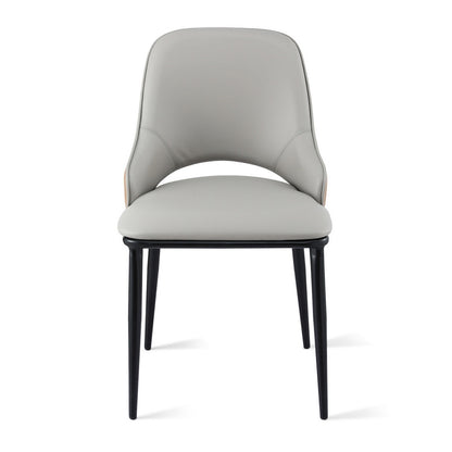 Hollow Dining Chair - Leather Grey