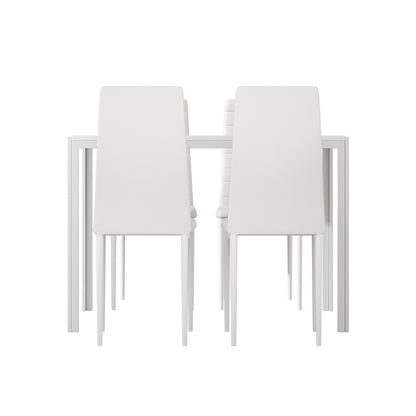 5PC Dining Chairs and Table Set - White