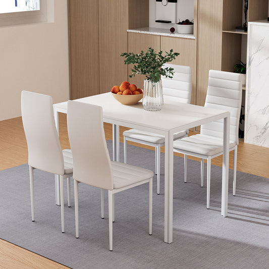 5PC Dining Chairs and Table Set - White