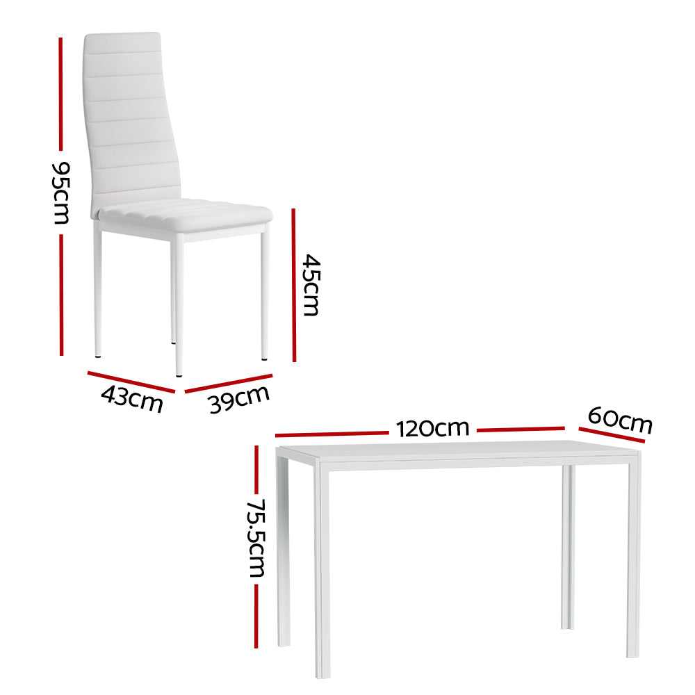 7PC Dining Chairs and Table Set - White