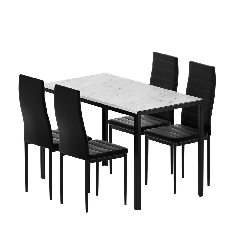 Marble Effect 5PC Dining Table and Chairs Set