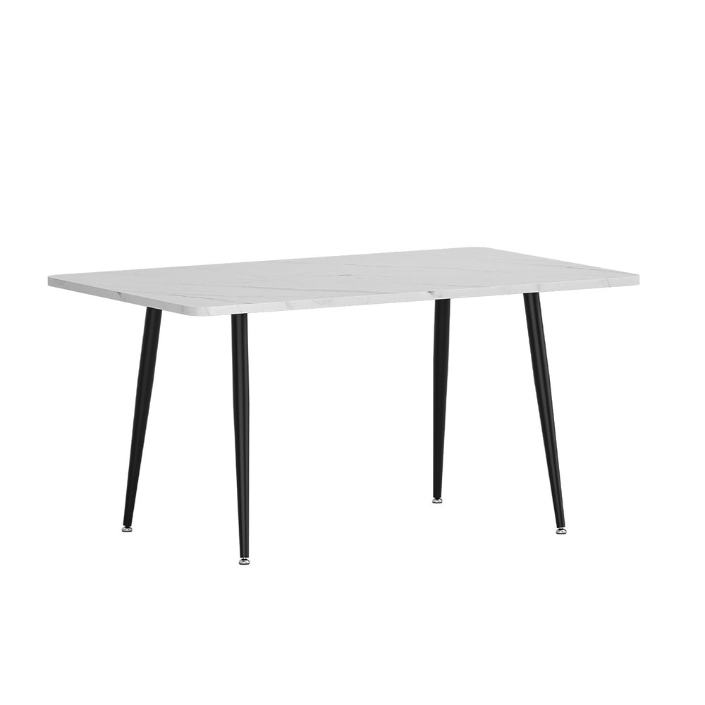 1.5M Marble Effect Dining Table - White & Black