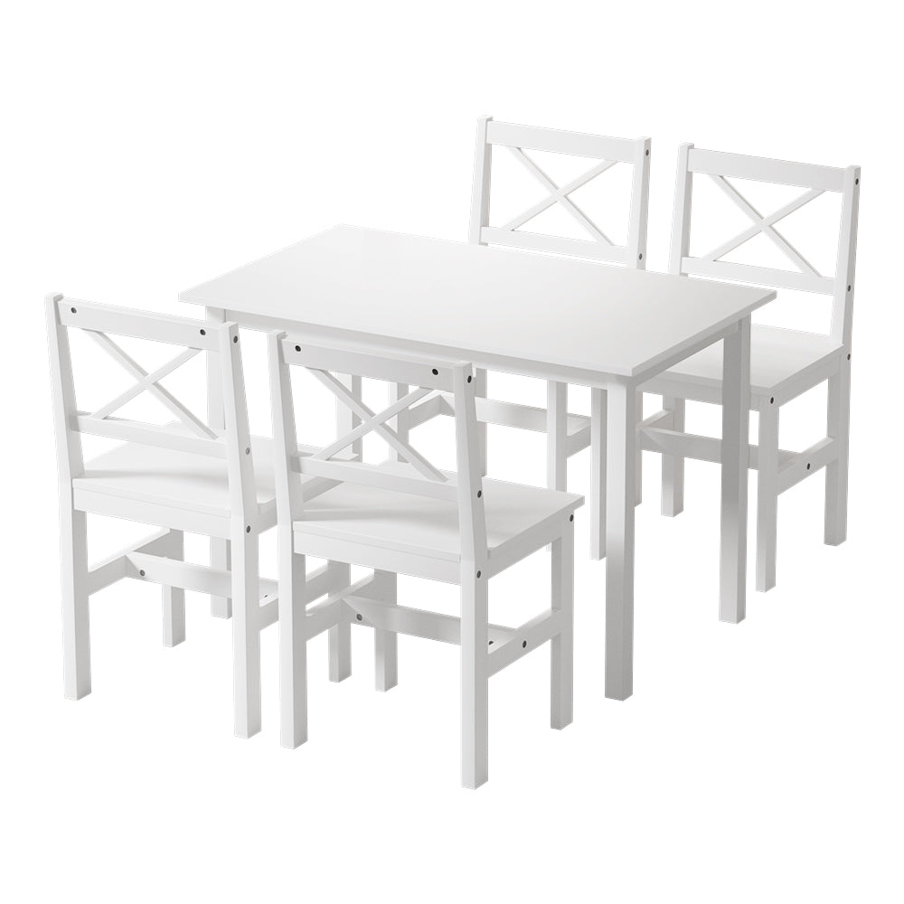 5PC Kaye Dining Chairs and Table Set - White