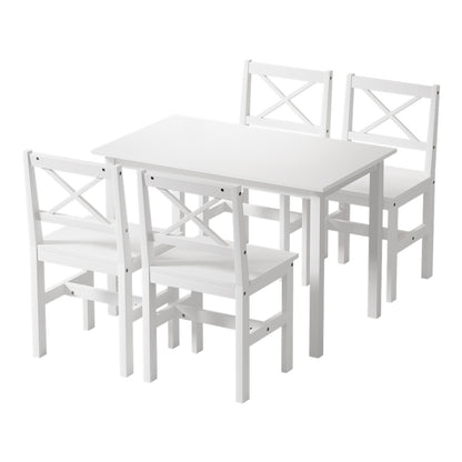 5PC Kaye Dining Chairs and Table Set - White