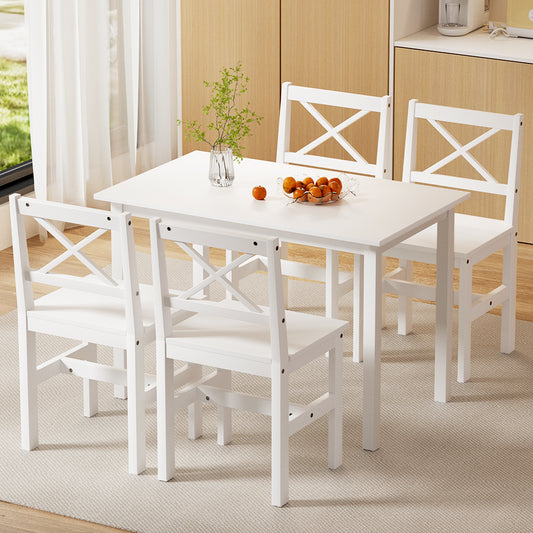 5PC Kaye Dining Chairs and Table Set - White