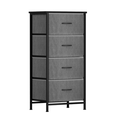 Chest of 4 Drawers Storage Dresser Tallboy - Grey