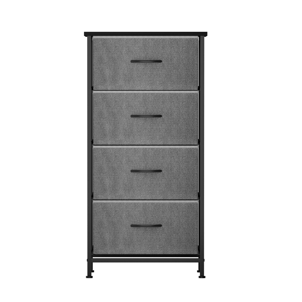 Chest of 4 Drawers Storage Dresser Tallboy - Grey