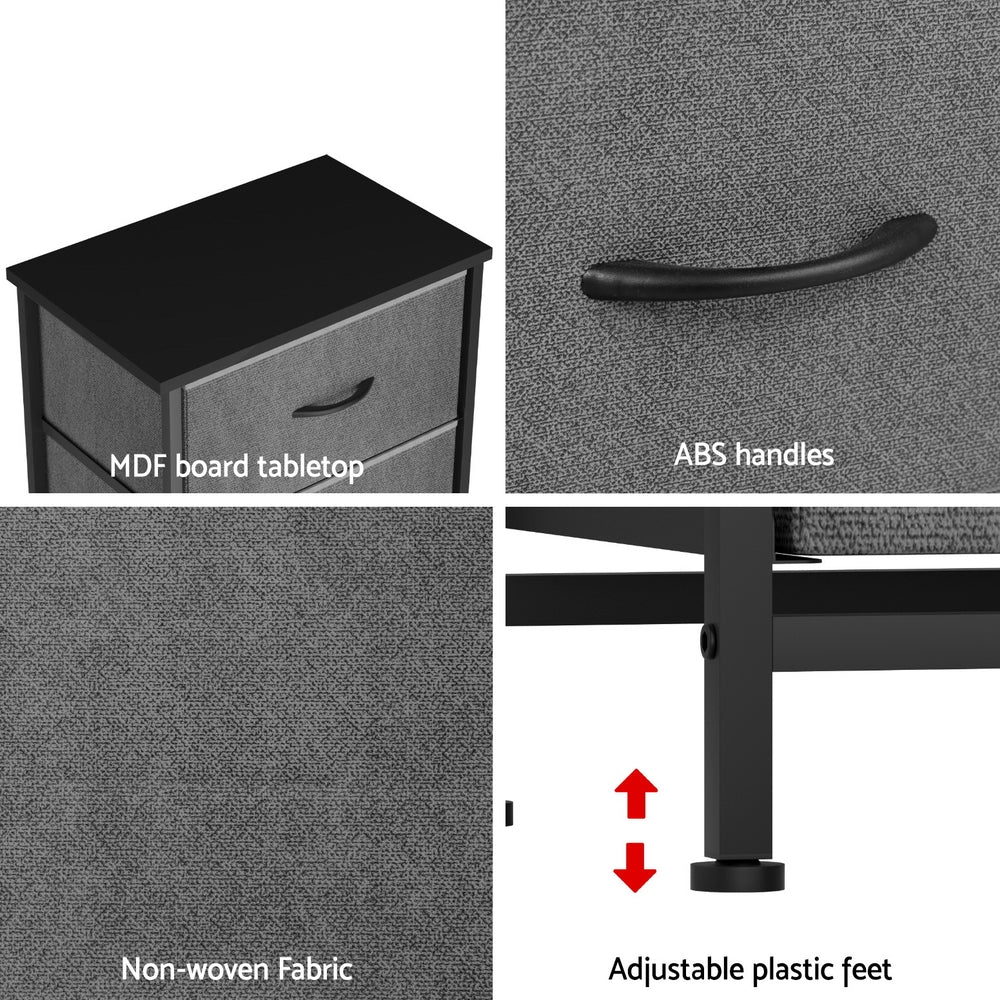 Chest of 4 Drawers Storage Dresser Tallboy - Grey