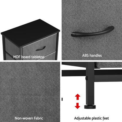 Chest of 4 Drawers Storage Dresser Tallboy - Grey