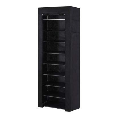 Chad Shoe Rack Cabinet Removable Cover 10 tier - Black