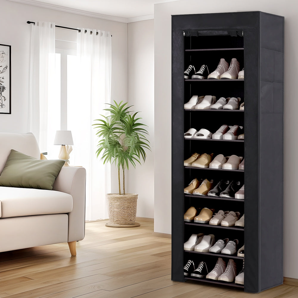 Chad Shoe Rack Cabinet Removable Cover 10 tier - Black
