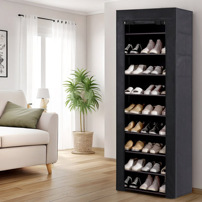 Chad Shoe Rack Cabinet Removable Cover 10 tier - Black
