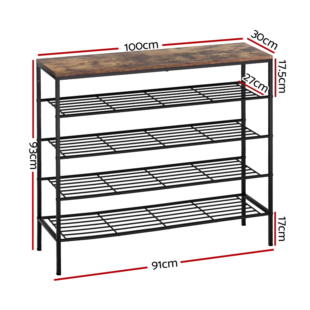 Bob Shoe Rack 5-tier 25 Pairs - Walnut