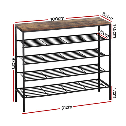 Bob Shoe Rack 5-tier 25 Pairs - Walnut