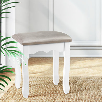 Dressing Table Stool Velvet - Grey