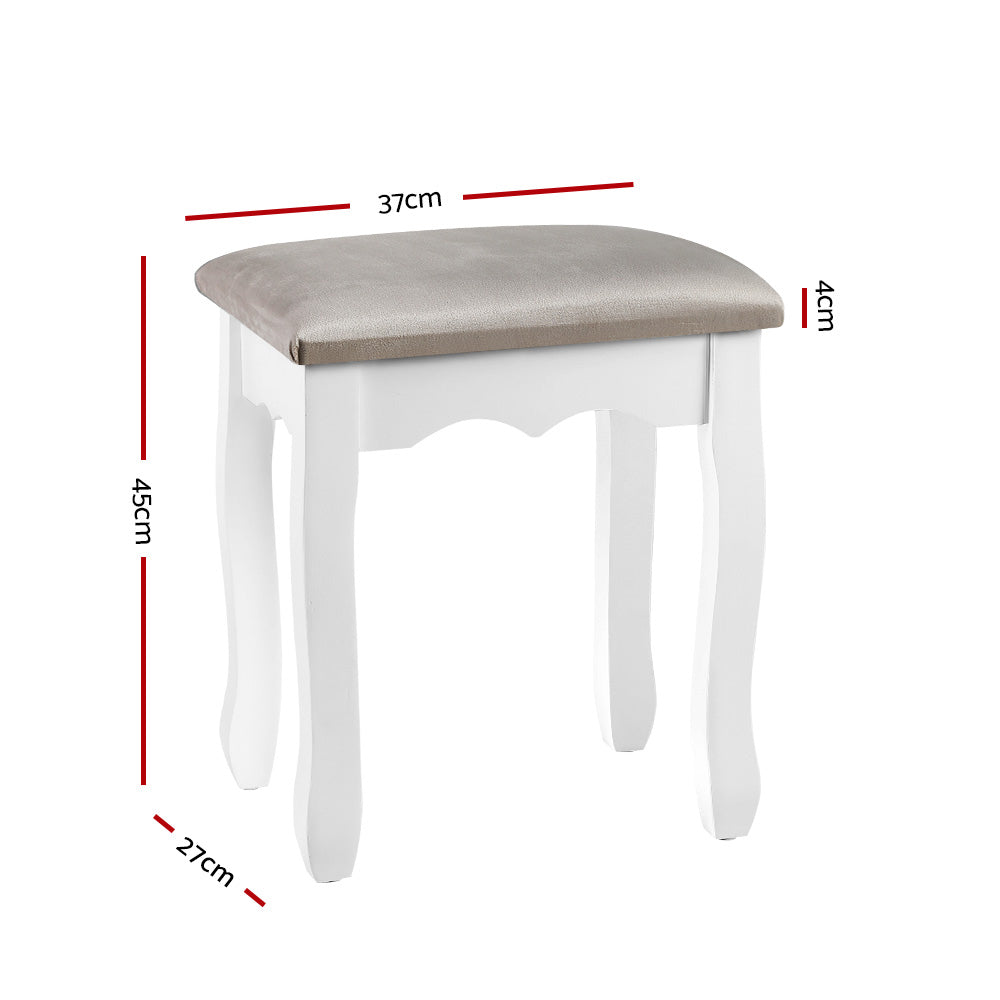 Dressing Table Stool Velvet - Grey
