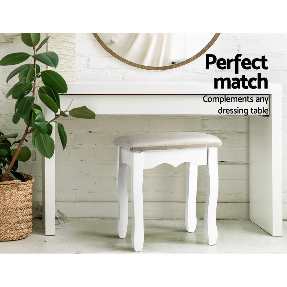 Dressing Table Stool Velvet - Grey