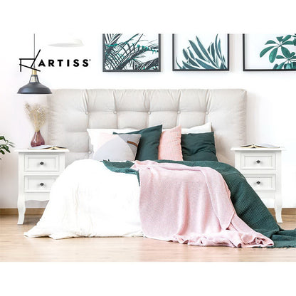 Bisset Bedside Table 2 Drawers - White