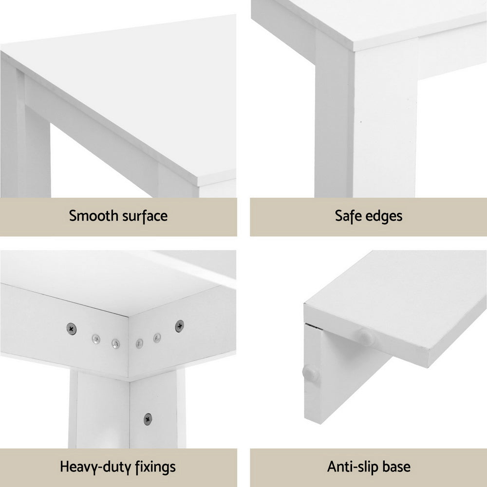 Natu 5PC Dining Table and Chairs Set - White Wood