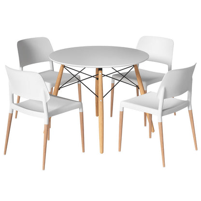 Replica 5PC Dining Table and Chairs Set - Round White