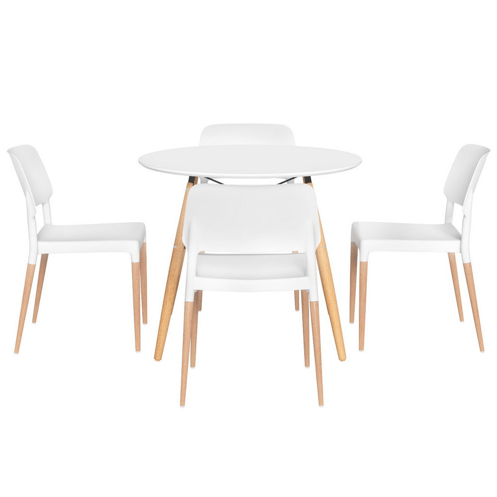 Replica 5PC Dining Table and Chairs Set - Round White