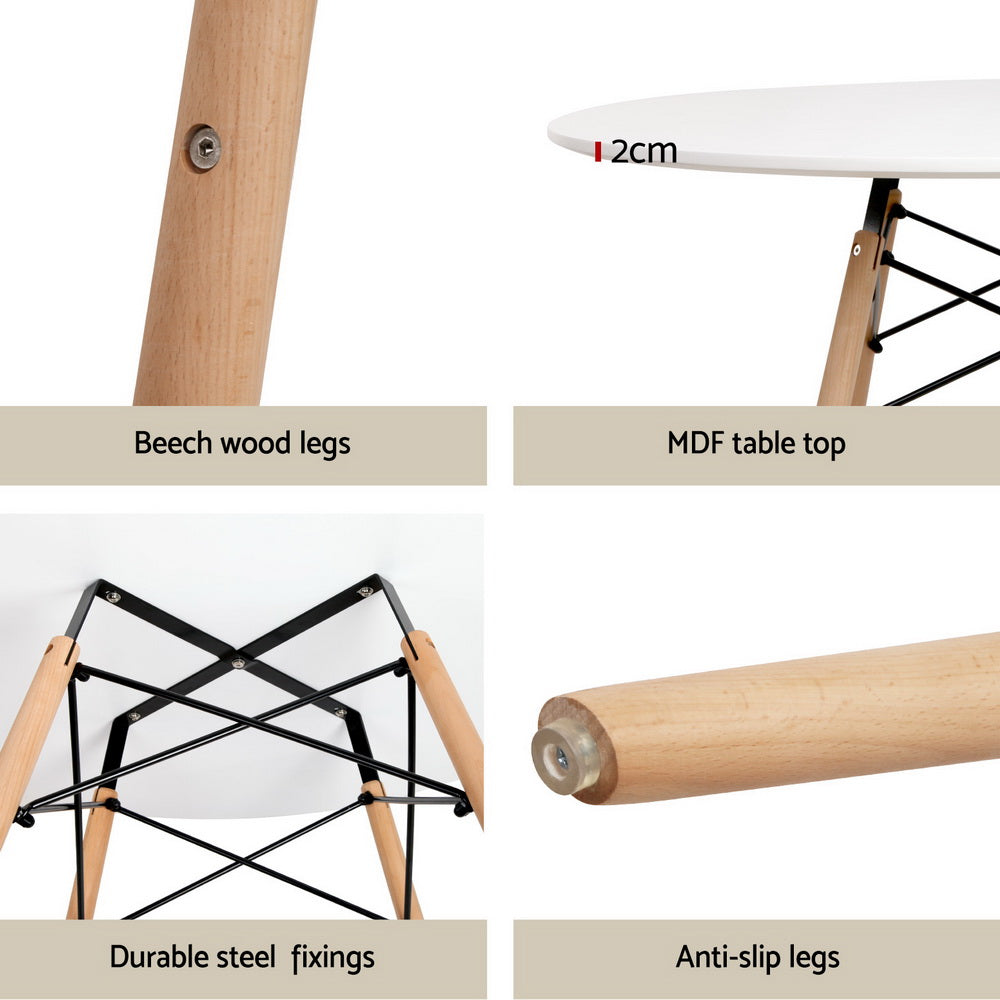 Replica 5PC Dining Table and Chairs Set - Round White